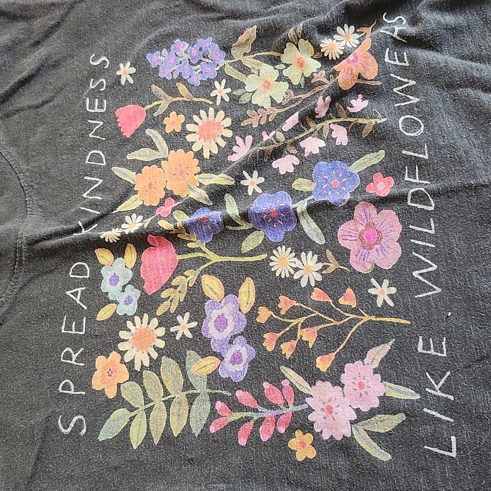 Floral Graphic Tee with Kindness Message, 14-16 - Picture 2 of 5